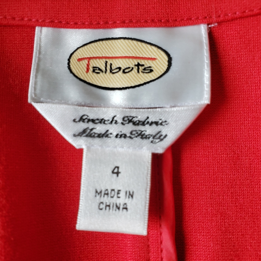 Talbots Red Button Front Jacket, Size 4 - Picture 8 of 12